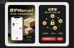 煤炉Mercari国外闲鱼二手电商运营实战全流程,仿品高利润,简单上手,闷声搞钱-Z网创