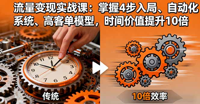 流量变现实战课:掌握4步入局、自动化系统、高客单模型,时间价值提升10倍-Z网创