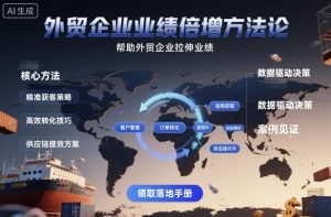 外贸企业业绩倍增方法论,帮助外贸企业拉伸业绩-Z网创