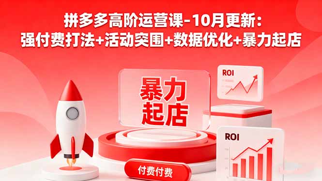 拼多多高阶运营课-10月更新:强付费打法+活动突围+数据优化+暴力起店-Z网创