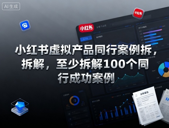 小红书虚拟产品同行案例拆解，至少拆解100个同行成功案例-Z网创