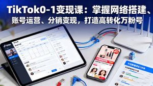 TikTok0-1变现课:掌握网络搭建、账号运营、分销变现,打造高转化万粉号-Z网创