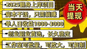 稳定八年美金掘金2.0脚本干活，只需躺赚。单人日收益1000-3000可批量、...-Z网创