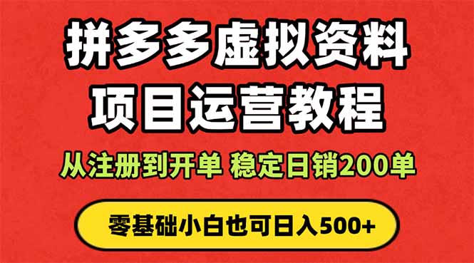 拼多多开店运营课程: 蓝海变现玩法,轻松实现睡后收入 零基础小白也可…-Z网创