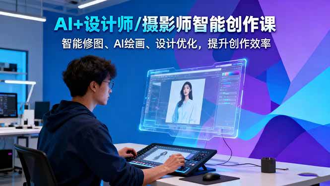 AI+设计师/摄影师智能创作课:智能修图、AI绘画、设计优化,提升创作效率-Z网创