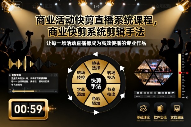 商业活动快剪直播系统课程,商业快剪系统剪辑手法-Z网创