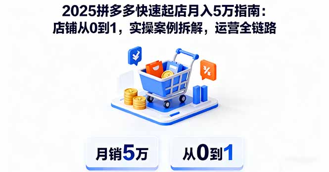 2025拼多多快速起店月入5万指南：店铺从0到1，实操案例拆解，运营全链路-Z网创