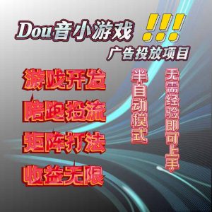 抖音小游戏广告推广项目，2025最新实测落地，单日收益300+-Z网创
