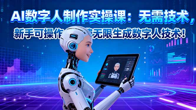 AI数字人制作实操课:无需技术,新手可操作,免费无限生成数字人技术!-Z网创