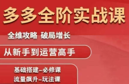 大炮·拼多多全阶实战课程(更新10月)-Z网创