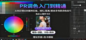 PR调色入门到精通：从色彩理论到案例实操，婚礼/医美/美食多场景调色技巧-Z网创