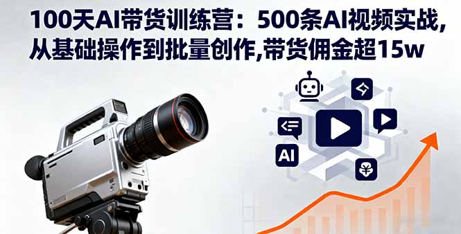 100天AI带货训练营：500条AI视频实战,从基础操作到批量创作,带货佣金超15w-Z网创