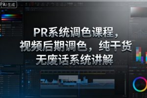 PR系统调色课程,视频后期调色,纯干货无废话系统讲解-Z网创