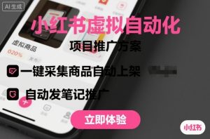 小红书虚拟自动化项目,一键采集商品自动上架,自动发笔记推广-Z网创