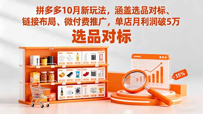 拼多多10月新玩法,涵盖选品对标、链接布局、微付费推广,单店月利润破5万-Z网创