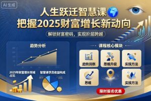 人生跃迁智慧课,把据2025财富增长新动向-Z网创