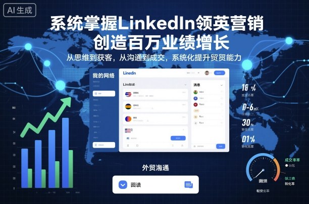 系统掌握LinkedIn领英营销,创造百万业绩增长,从思维到获客,从沟通到成交,系统化提升外贸能力-Z网创