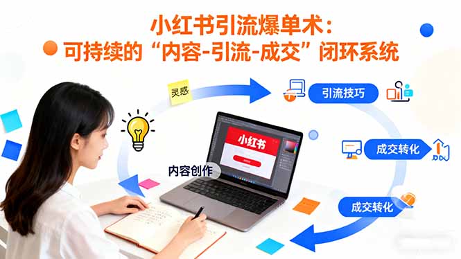 小红书引流爆单术:构建一套低成本 可持续的“内容-引流-成交”闭环系统-Z网创