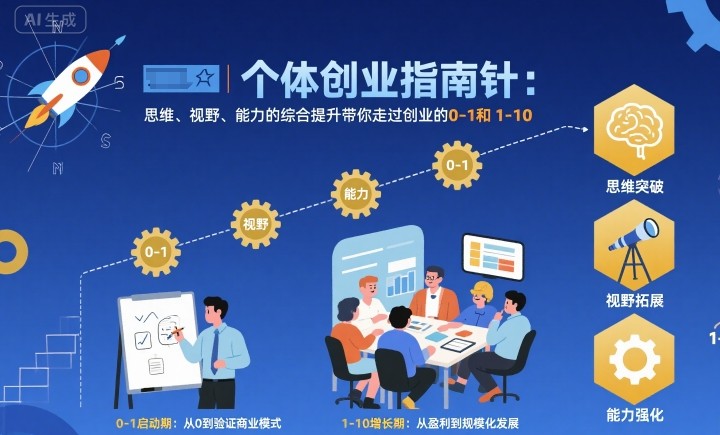 个体创业指南针，思维、视野、能力的综合提升带你走过创业的0-1和1-10【音频】-Z网创