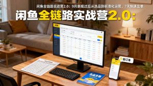 闲鱼全链路实战营2.0:9月新规过后从选品到标准化运营,7天快速出单-Z网创