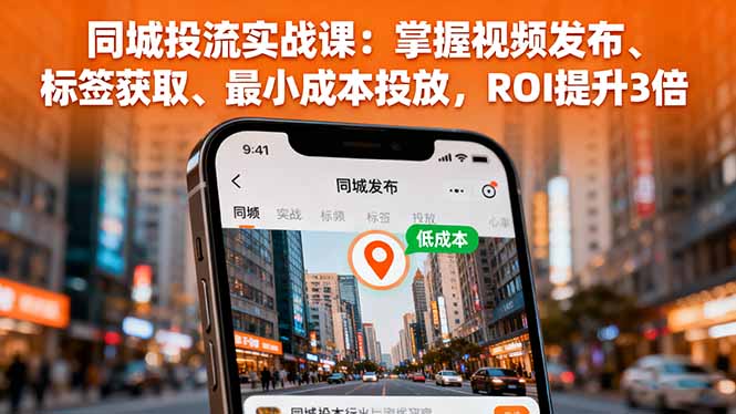 同城投流实战课:掌握视频发布、标签获取、最小成本投放,ROI提升3倍-Z网创
