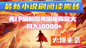 小说阅读搬砖单机每天收益200-400+ 无IP限制可无限矩阵放大 ----Z网创