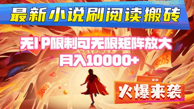 小说阅读搬砖单机每天收益200-400+ 无IP限制可无限矩阵放大 —-Z网创