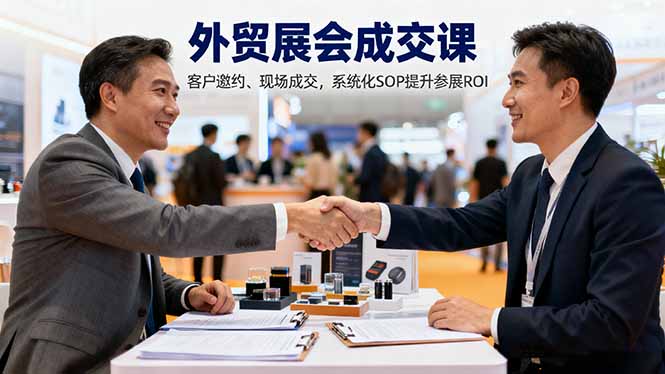 外贸展会成交课,含目标制定、客户邀约、现场成交,系统化SOP提升参展ROI-Z网创