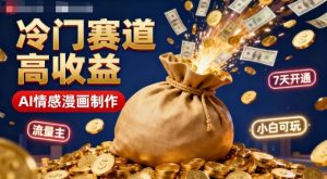 公众号冷门赛道，用AI做情感漫画，7天开通流量主，操作简单，小白可玩-Z网创