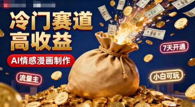 公众号冷门赛道,用AI做情感漫画,7天开通流量主,操作简单,小白可玩-Z网创