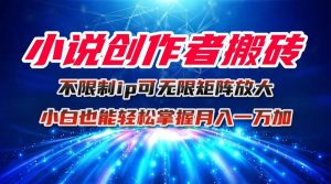 小说创作者搬砖玩法，不限制IP简单无脑 可矩阵无限放大小白也能实现轻...-Z网创