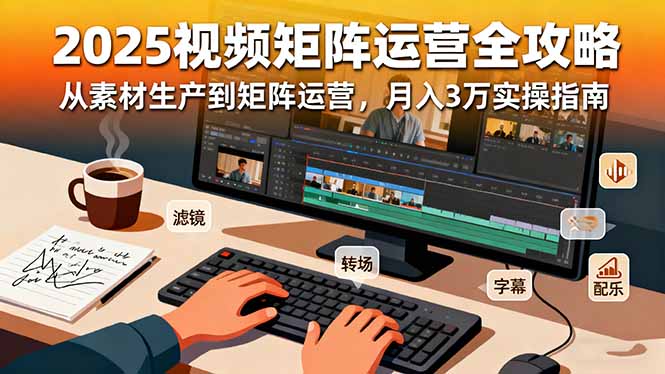 2025短视频矩阵运营全攻略：从素材生产到矩阵运营，月入3万实操指南-Z网创