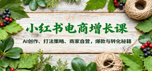 小红书电商增长课:AI创作、打法策略、商家自营,爆款与转化秘籍-Z网创