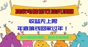 独家电脑游戏挂G项目，常年稳定，收益无上限，年底搞钱回家过年【揭秘】-Z网创