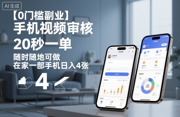 【0门槛副业】手机视频审核,20秒一单,随时随地可做,在家一部手机日入4张【揭秘】-Z网创