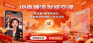 IP直播流量成交课：偷流量+脚本控成交，线索驱动的创始人IP方法论-Z网创