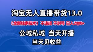 淘宝无人直播13.0，公域私域技术，不封号，不违规布局下半年旺季赛道，日入1K+(独家技术)【揭秘】-Z网创
