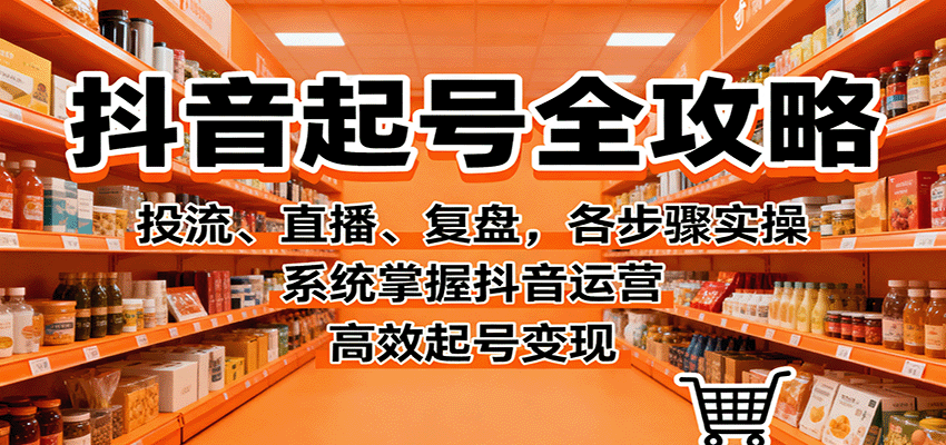 抖音起号全攻略,投流、直播、复盘,各步骤实操,系统掌握抖音运营,高效起号变现-Z网创