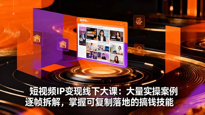 短视频IP变现线下大课:大量实操案例逐帧拆解,掌握可复制落地的搞钱技能-Z网创