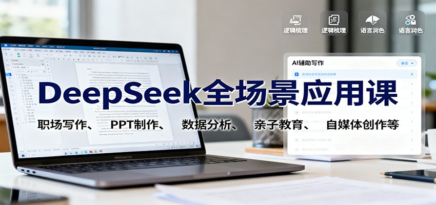 图片[1]-DeepSeek全场景应用课：职场写作、 PPT制作、数据分析、亲子教育、自媒体创作等-Z网创
