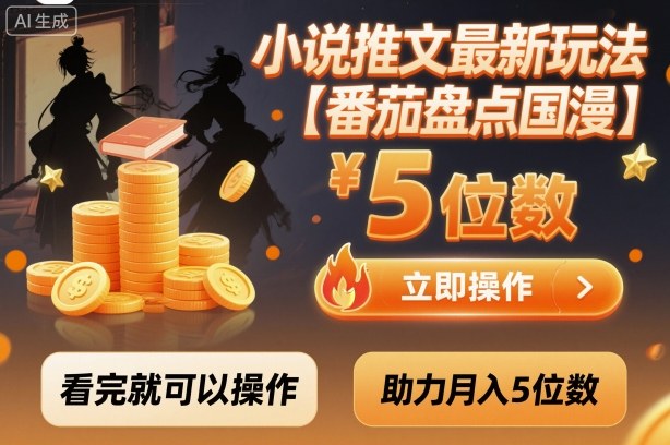 小说推文最新玩法,助力月入5位数【番茄盘点国漫】玩法,看完就可以操作-Z网创