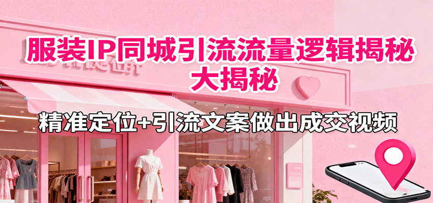 服装IP同城引流流量逻辑大揭秘,精准定位+引流文案做出成交视频-Z网创