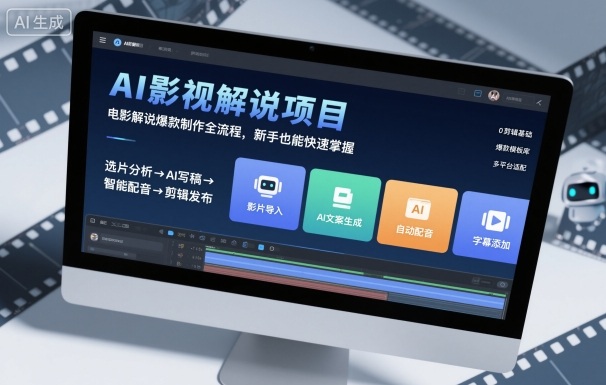 AI影视解说项目,电影解说爆款制作全流程,新手也能快速掌握-Z网创
