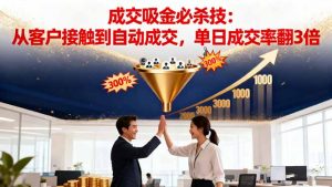 吸金成交营销必杀技：从客户接触到自动成交，单日成交率翻3倍-Z网创