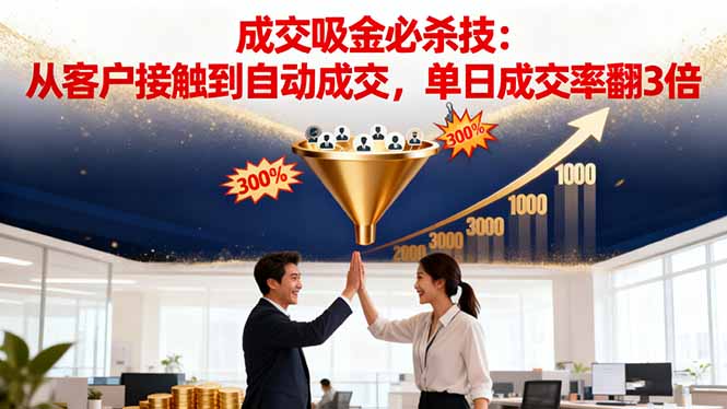 吸金成交营销必杀技:从客户接触到自动成交,单日成交率翻3倍-Z网创