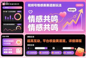 视频号情感赛道新玩法，超高互动，平台收益美滋滋，详细课程-Z网创