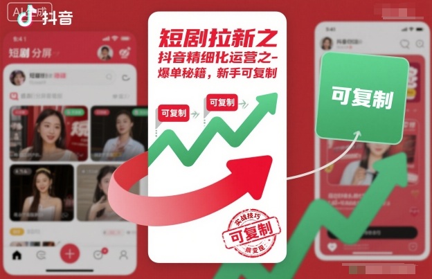 短剧拉新之抖音精细化运营之爆单秘籍,新手可复制-Z网创