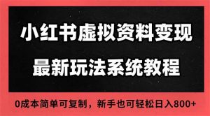 2025小红书虚拟资料最新开店运营教程，搜索流变现玩法，一人多店0成本...-Z网创