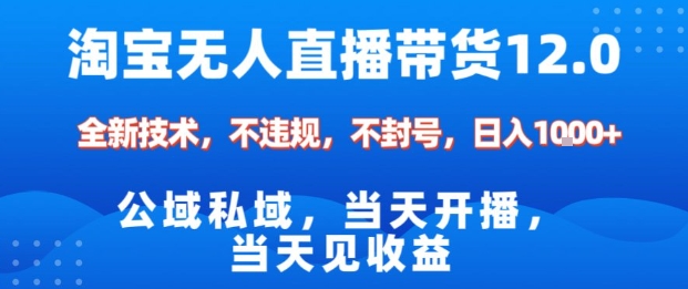 淘宝无人直播12.0,公域私域技术,不封号,不违规布局双十一流量风口,日入1k(独家技术)【揭秘】-Z网创