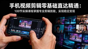 手机视频剪辑零基础直达精通：100节实操课程掌握专业剪辑技能，实现稳...-Z网创
